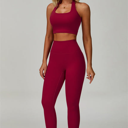 The Seraphine Halter Crop Top Leggings 2-Piece Set