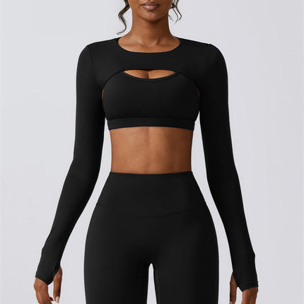 Juno Star Crop Top Sports Bra Leggings 3-Piece Set
