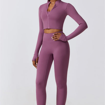 Juno Star Jacket Sports Bra Leggings 3-Piece Set