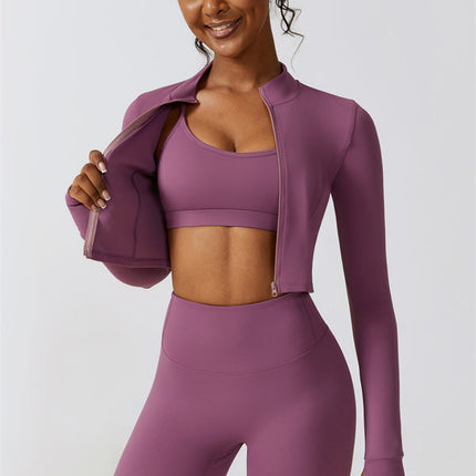 Juno Star Jacket Sports Bra Leggings 3-Piece Set