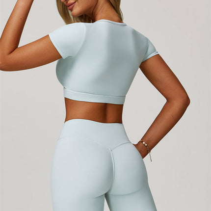 The Lavish Cut-out Crop Top Flared Leggings 2-Piece Set