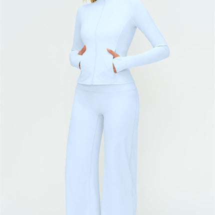 The Twirl Zip Jacket New Straight Leg Pants 2-Piece Set