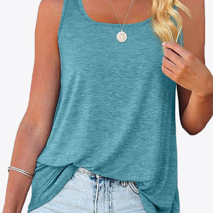 Curved Hem Square Neck Women Tank