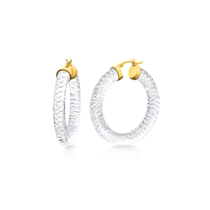 Clear Cable Lucite Hoop Earrings