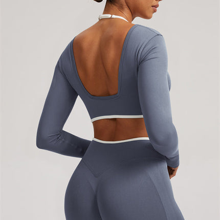 The Elevate Long Sleeve Crop top Shorts 2-Piece Set