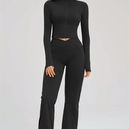 The Sizzle Zip Jacket Flared Leggings 2-Piece Set
