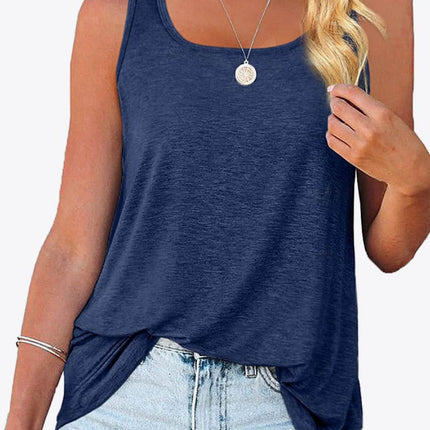 Curved Hem Square Neck Women Tank
