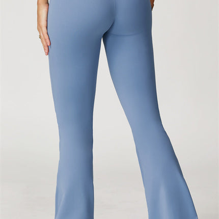 The Quest Cross Back Crop Top Flared Leggings 2-Piece Set