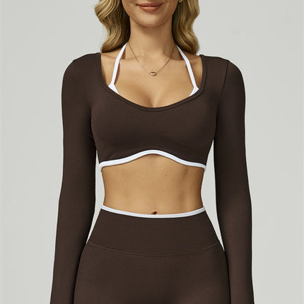 The Prime Line Long Sleeve Crop Top Shorts 2-Piece Set