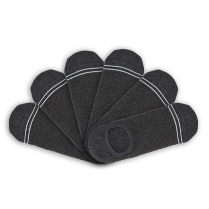 Charcoal Cotton No Show - 6 Pack