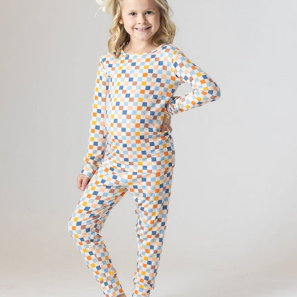 Checkered Bamboo Kids Pajamas