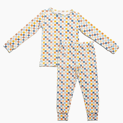 Checkered Bamboo Kids Pajamas
