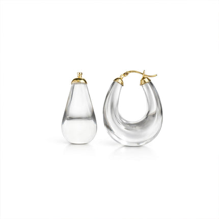 Clear Chunky Bucket Hoop Earrings