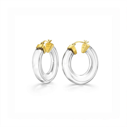 Clear Chunky V-Hoop Earrings