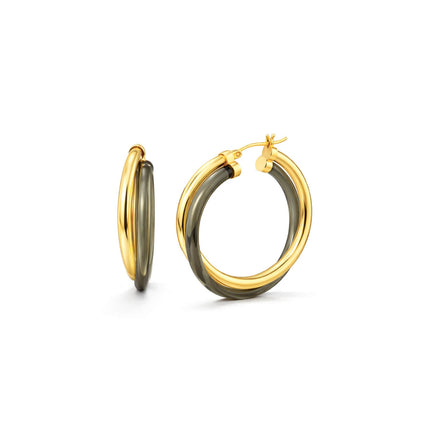 Crossover Lucite Hoop Earrings