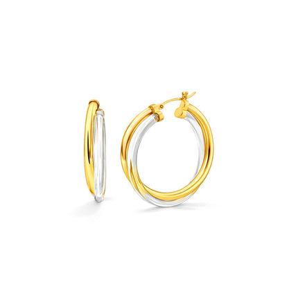 Crossover Lucite Hoop Earrings