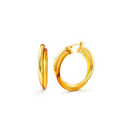 Crossover Lucite Hoop Earrings