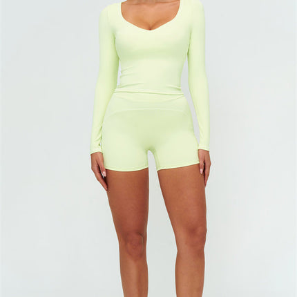 The Amara Long Sleeve T-shirt Shorts 2-Piece Set
