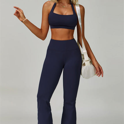The Bold Halter Sports Bra Flared Leggings 2-Piece Set