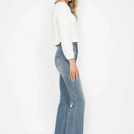 Judy Blue Full Size Tummy Control Back Embroidered Pocket Bootcut Women Jeans Plus Size