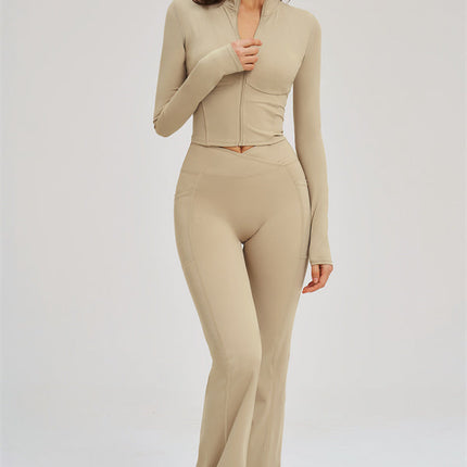 The Sizzle Zip Jacket Flared Leggings 2-Piece Set