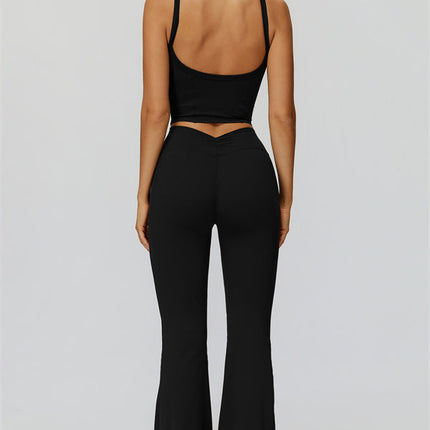 The Fyra Crop Tank Flared Leggings 2-Piece Set