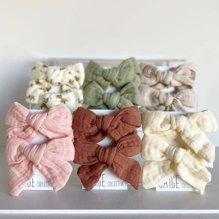 Muslin Cotton Bows - assorted