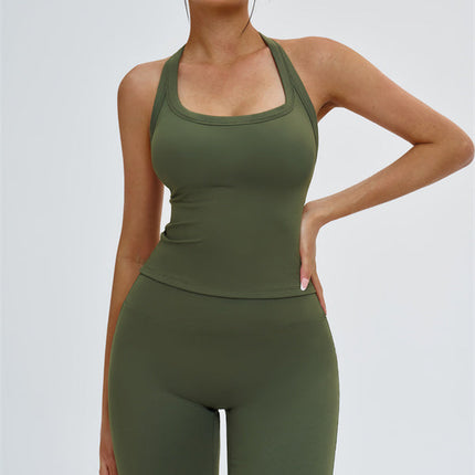 The Slate Y-Back Top Flared Leggings 2-Piece Set