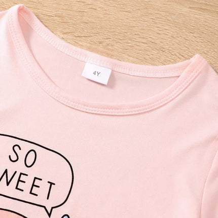 Children's Donut Round Neck Top and Pants Set