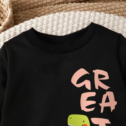 Children's Dinosaur Graphic Sweatshirt and Pants Set