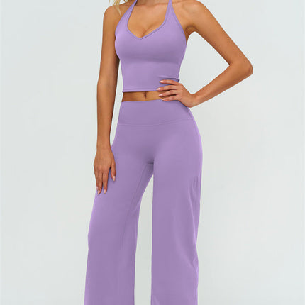 The Twirl Halter Tank Top New Straight Leg Pants 2-Piece Set