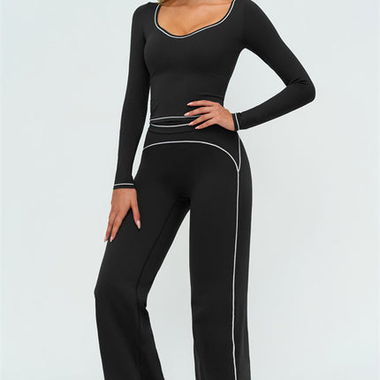 The Amara Long Sleeve T-shirt Flared Leggings 2-Piece Set
