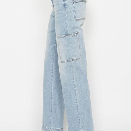 Judy Blue Full Size High Waist Straight Cargo Women Jeans