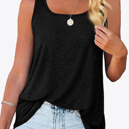 Curved Hem Square Neck Women Tank