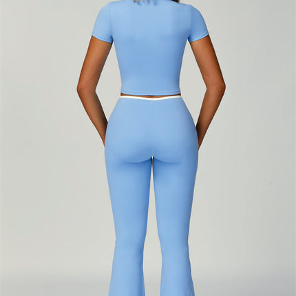 The Skyline Tie Top Flared Leggings 2-Piece Set