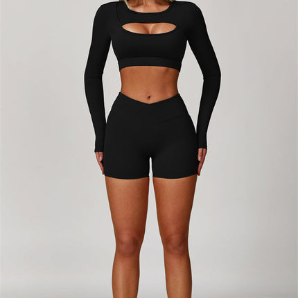 The Lavish Long Sleeve Cut-out Crop Top