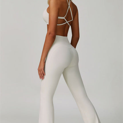 The Bold Cross Back Sports Bra Flared Leggings 2-Piece Set