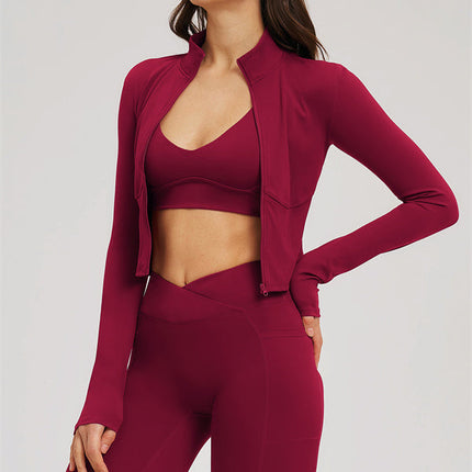 The Sizzle Zip Jacket Sports Bra Leggings 3-Piece Set