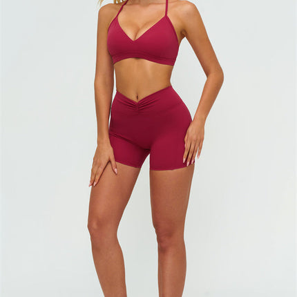 The Lushness Y-Back Sports Bra Shorts 2-Piece Set