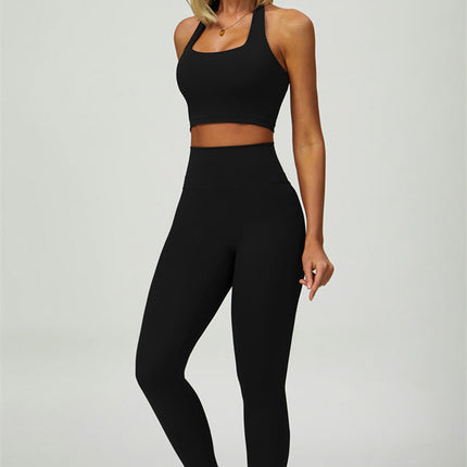 The Seraphine Halter Crop Top Leggings 2-Piece Set