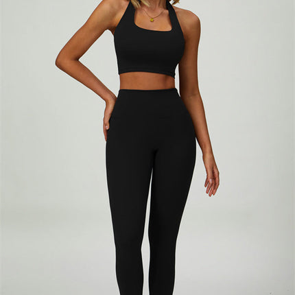 The Seraphine Halter Crop Top Leggings 2-Piece Set