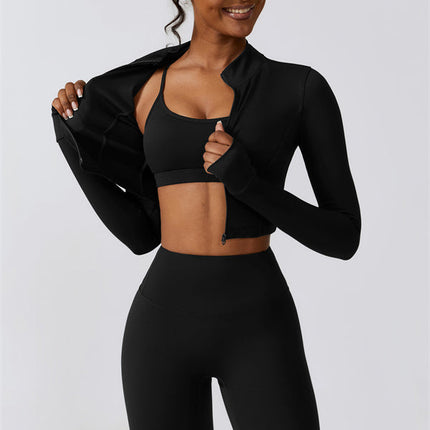 Juno Star Jacket Sports Bra Leggings 3-Piece Set