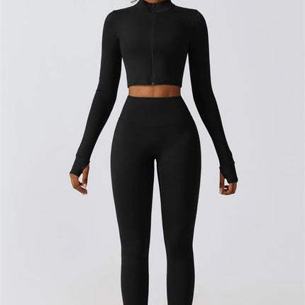 Juno Star Jacket Sports Bra Leggings 3-Piece Set