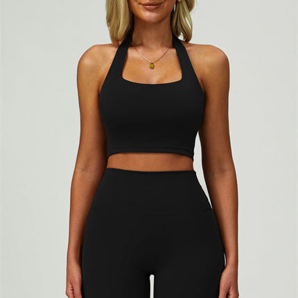 The Seraphine Halter Crop Top Leggings 2-Piece Set