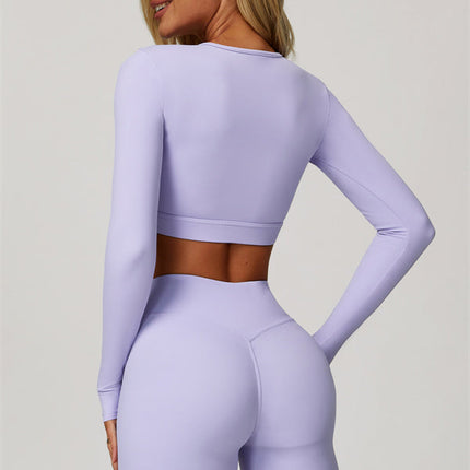 The Lavish Long Sleeve Cut-out Crop Top Leggings 2-Piece Set