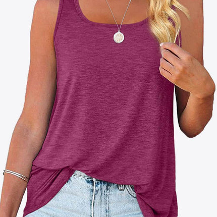 Curved Hem Square Neck Women Tank