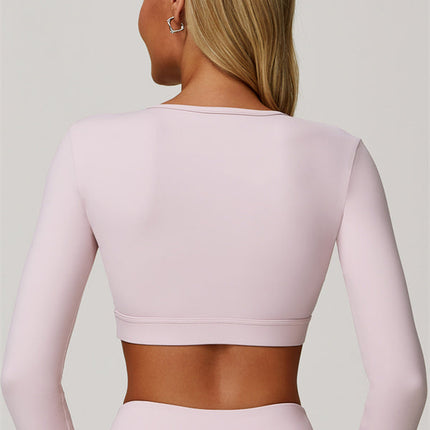 The Lavish Long Sleeve Cut-out Crop Top Leggings 2-Piece Set