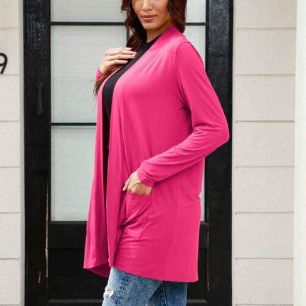 Basic Bae Full Size Open Front Long Sleeve Women Cardigan with Pockets