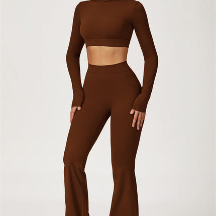 The Axis Crop Top Flared Leggings 2-Piece Set