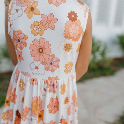 Girls 3 Tiered Terra Cotta Spring Summer Ruffles Dress